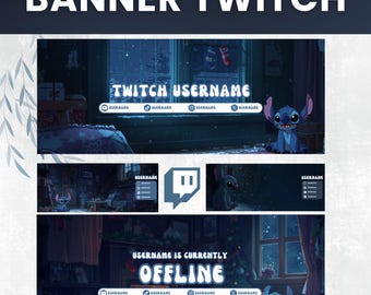 Set of 5 Stitch Banners – Custom Designs for Twitch & YouTube