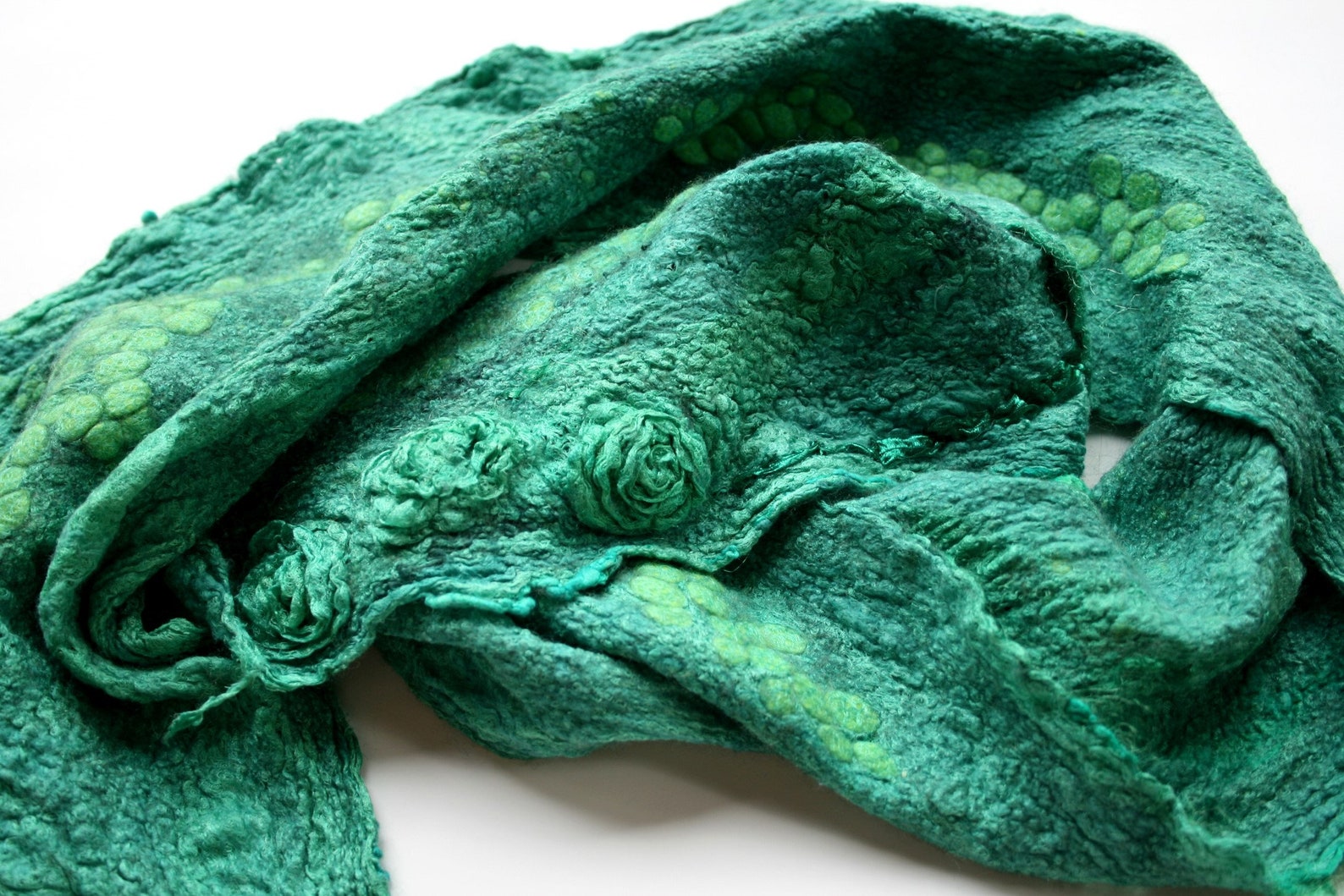 Pure Silk Scarf Reversible Two Layers of Silk With Merino Wool Inside