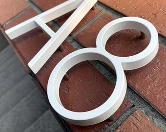 125 mm Schwimmende Hausnummer im Freien 5 Zoll weiße Aluminiumlegierung Wohnung Tür Zahlen Briefkasten Adresse Zeichen