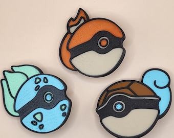 3 Pack handmade pokeball pins