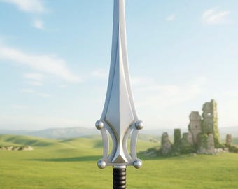 Handmade HE Man Power Sword Replica | Master of the Universe Replica Fantasy Sword With Leather Wrapped Handle & Leather Sheath