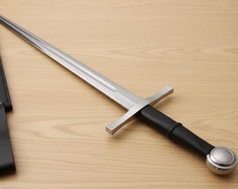 Carbon Steel Medieval Long Sword with Custom Scabbard - Perfect Father's Day Gift, Gift for Him, or Groomsmen Gift