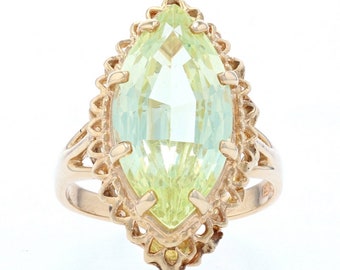 7.00ct Rectangle Cut Synthetic Spinel Vintage Ring 14k Gold Cocktail Solitaire