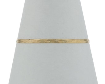 Yellow Gold Herringbone Chain Bracelet 7" - 14k