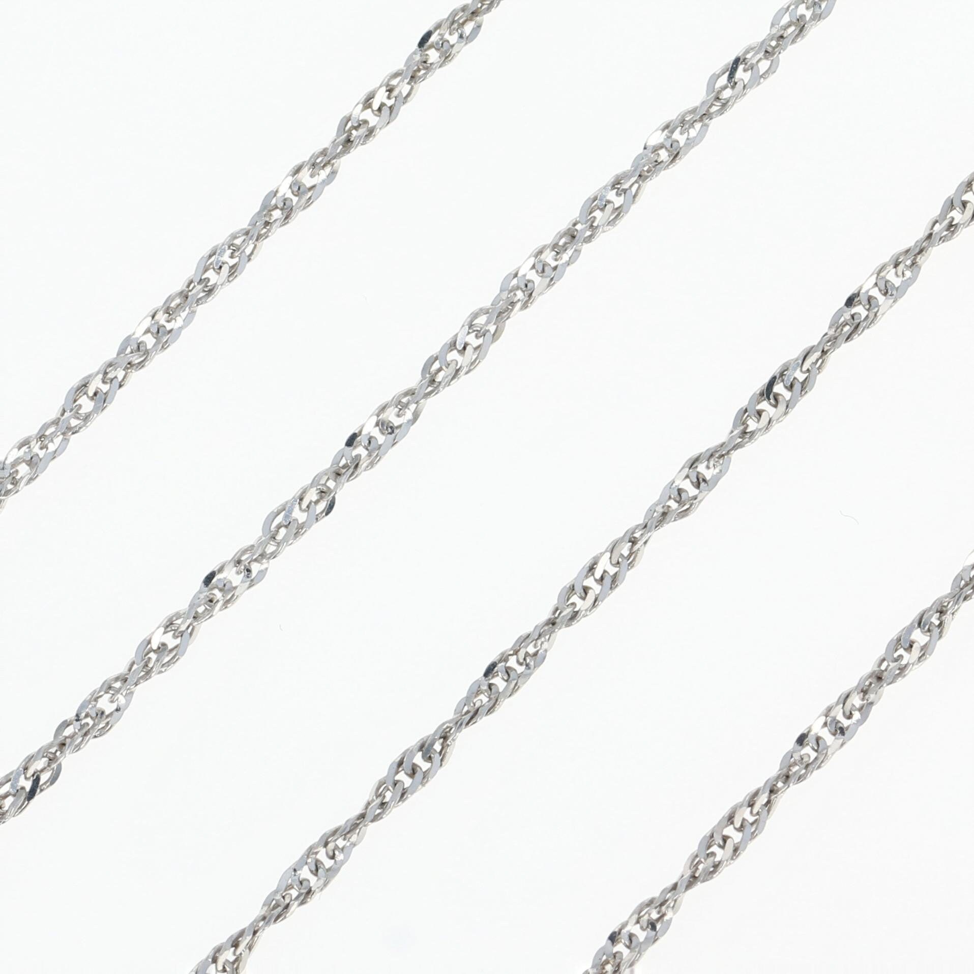 Twisted Curb Chain Necklace 16 14k White Gold Spring Etsy