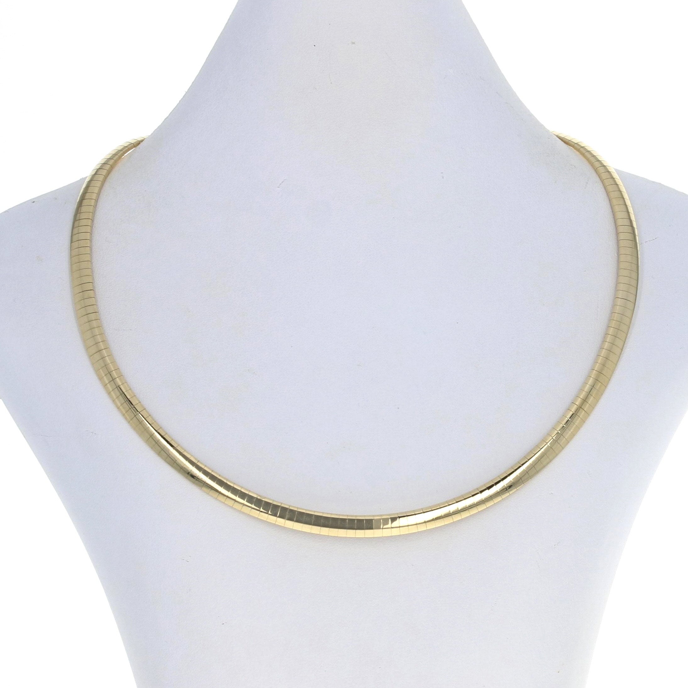 Yellow Gold Omega Chain Necklace 17 1/4 14k Italy Etsy