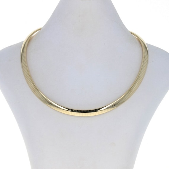 Yellow Gold Omega Chain Necklace 15 3/4 
