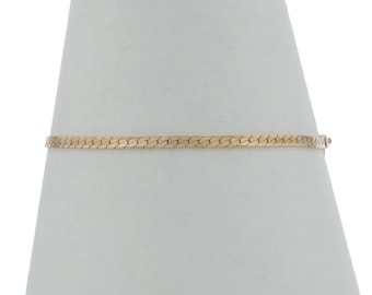 Yellow Gold Herringbone Chain Bracelet 7" - 14k