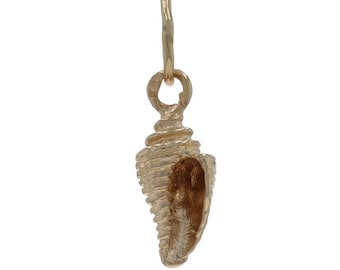 Yellow Gold Conch Seashell Charm - 14k Ocean Life Beach