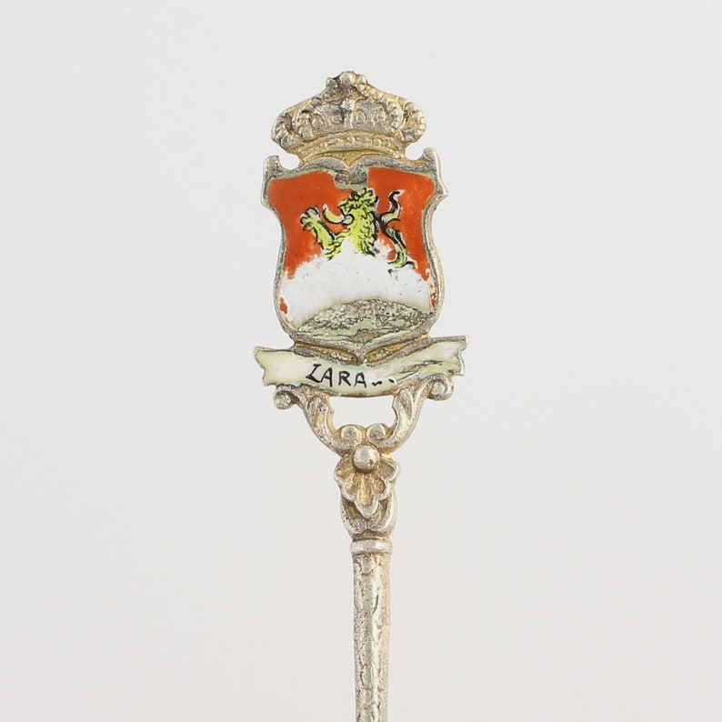Zaragoza Spain Souvenir Spoon 800 Silver Gold Gilt Enamel Etsy