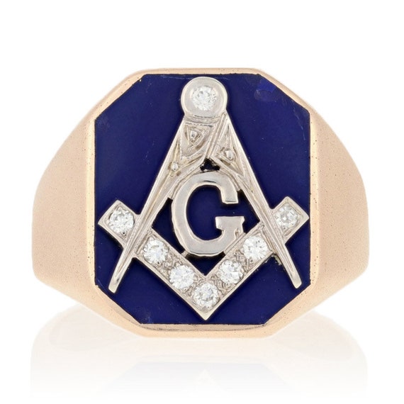 Blue Lodge Yellow Gold Diamond Ring - 14k Round C… - image 1