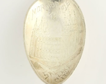 Cucchiaio souvenir di Salt Lake City - Tempio mormone da collezione vintage in argento sterling