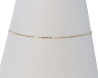 Yellow Gold Serpentine Chain Bracelet 9" - 14k