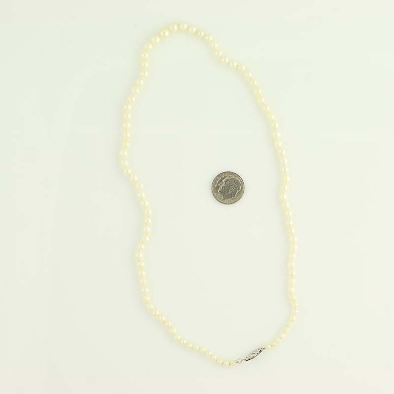 Graduated Cultured Pearl Necklace 17 12-14k White Gold Knotted Strand