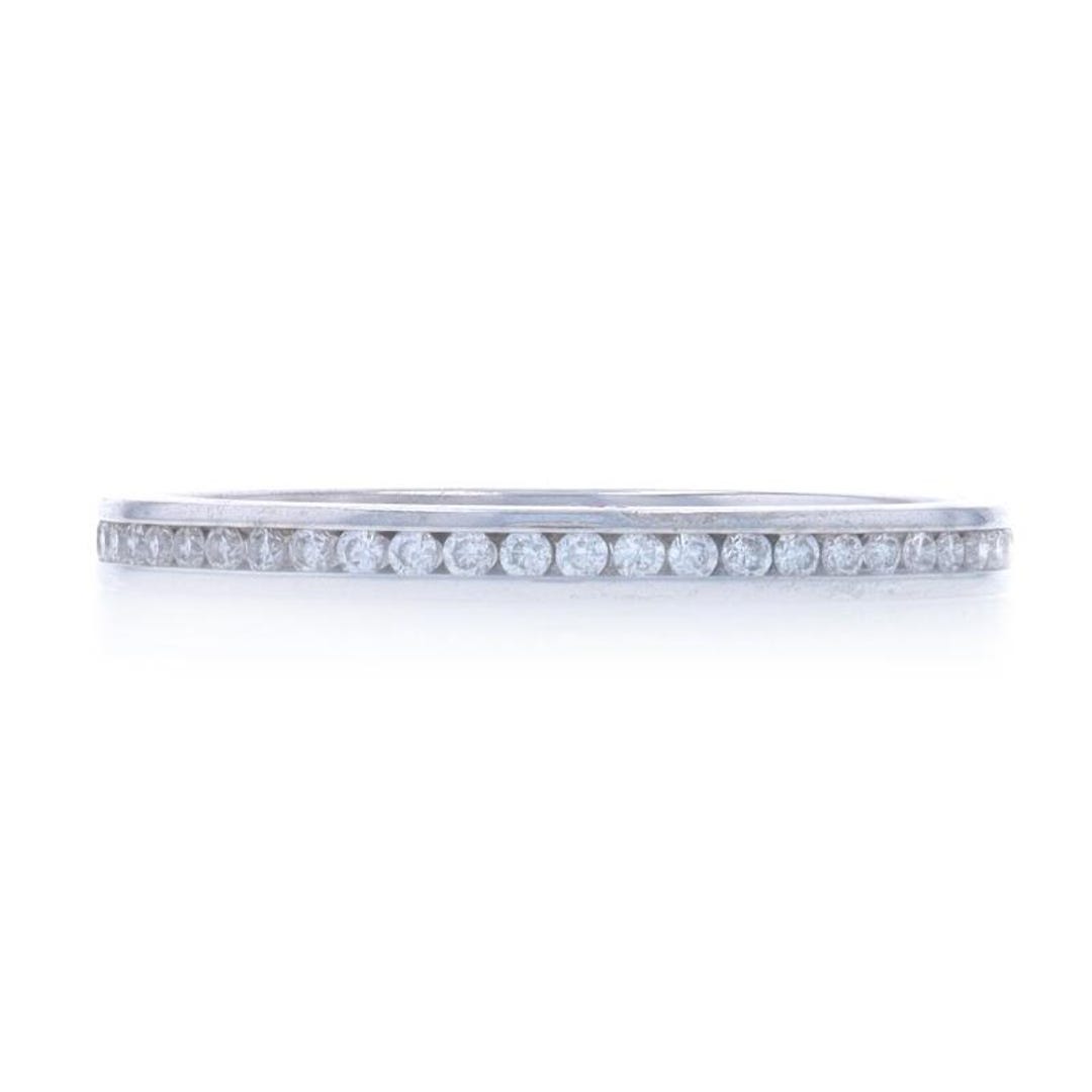 White Gold Diamond Wedding Band - 14k Round .26ctw Channel Set Ring SZ ...
