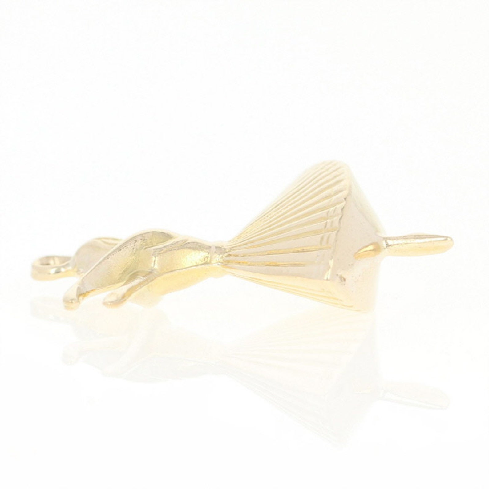twirling dancer charm - 9k yellow gold ballet point shoes twirling dancer charm - 9k yellow gold ballet point shoes
