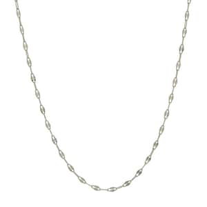 White Gold Dapped Sequin Chain Necklace - 14k