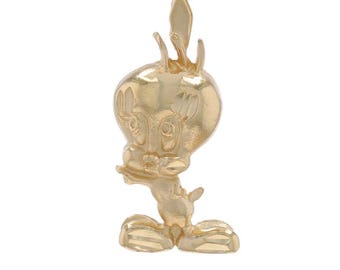 Yellow Gold Tweety Bird Pendant - 14k Warner Bros Looney Tunes