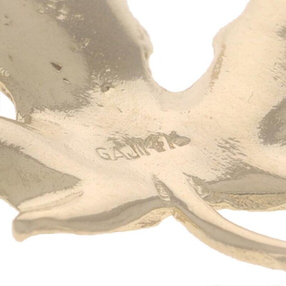 Yellow Gold Maple Leaf Pendant - 14k Foliage - image 4