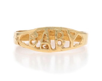 Yellow Gold Vintage Baby Band 10k Keepsake Child's Ring