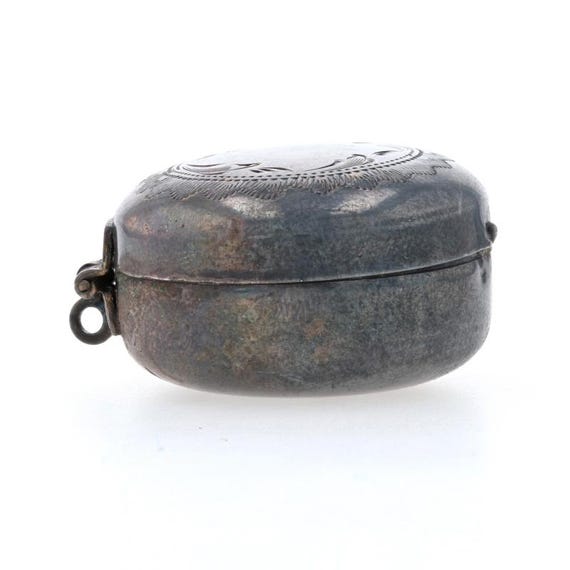 Antique Solid Perfume Case - Sterling Silver Orna… - image 2