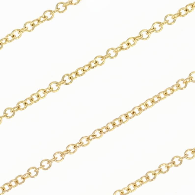 Cable Chain Necklace 18-14k Yellow Gold Lobster Clasp Italy 0.5mm