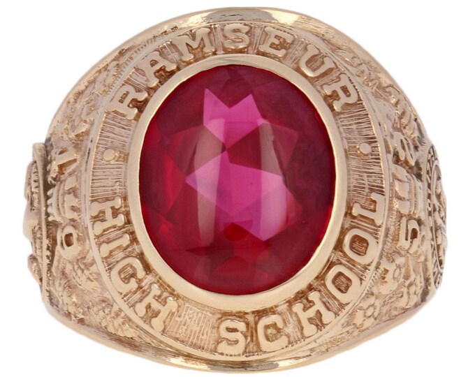 1952 Ramseur High School Class Ring 10k Yellow Gold Etsy