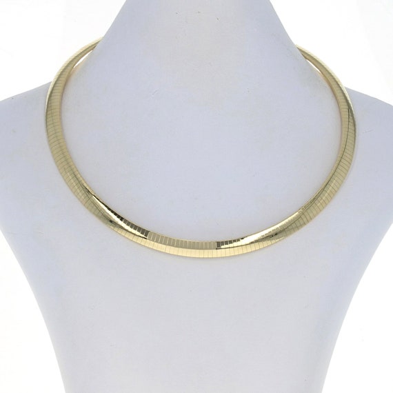 Yellow Gold Omega Chain Necklace 15 1/2 