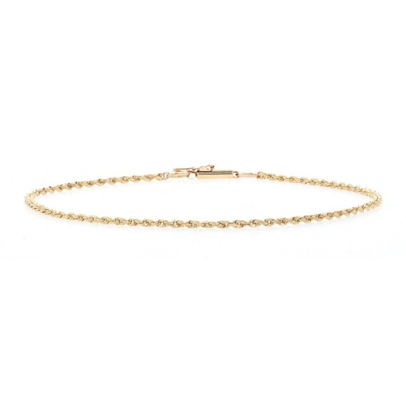 Yellow Gold Diamond Cut Rope Chain 