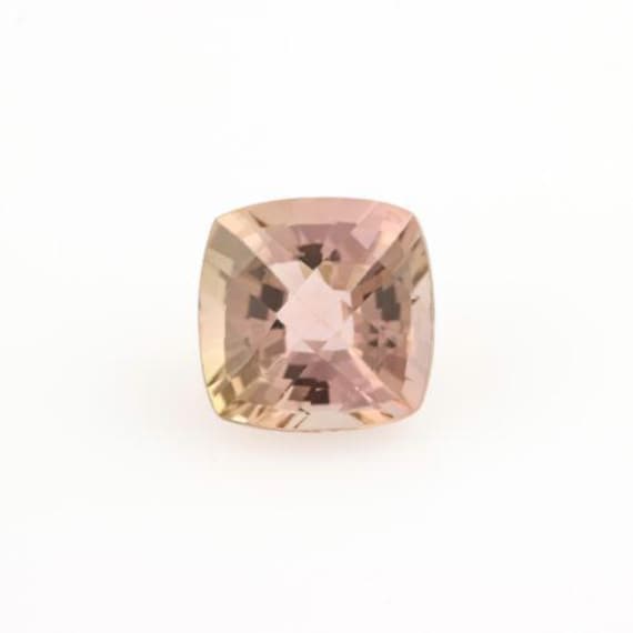 1.38ct Loose Tourmaline Gemstone - Cushion Checkerboard Genuine Brownish Pink