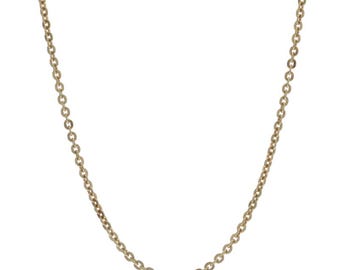Yellow Gold Flat Cable Chain Necklace 18 1/2" - 14k