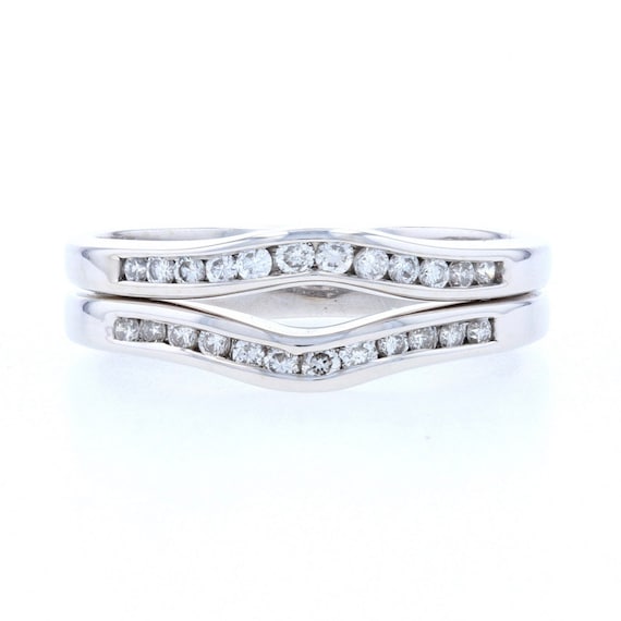 White Gold Diamond Enhancer Wedding Bands - 14k Ro