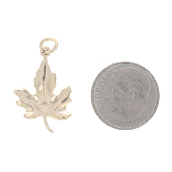 Yellow Gold Maple Leaf Pendant - 14k Foliage - image 3