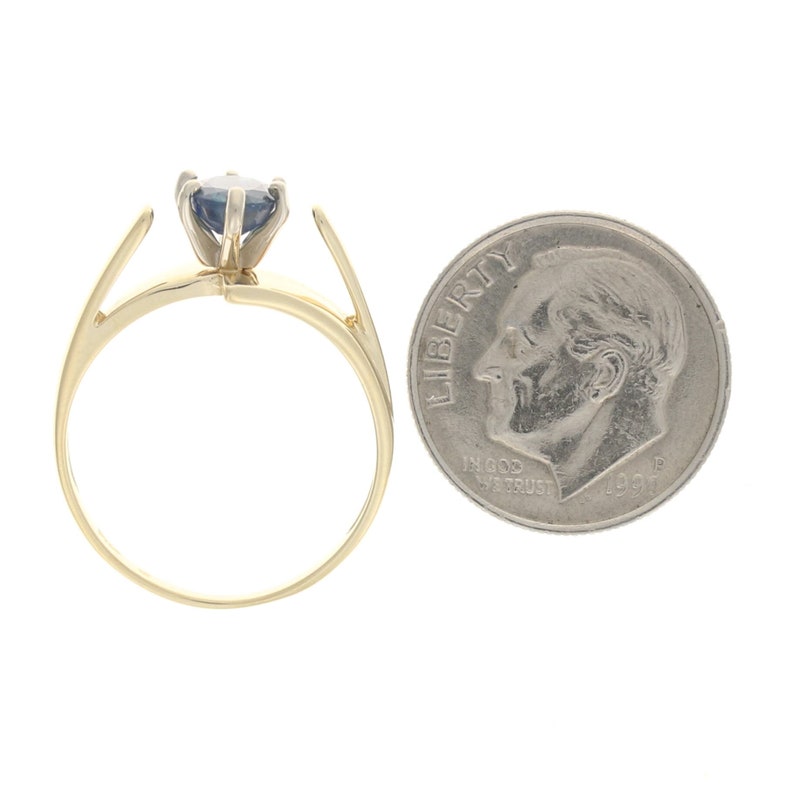 Yellow Gold Sapphire Solitaire Bypass Ring 14k Oval Cut 1.00ct Engagement Unique Engagement Ring