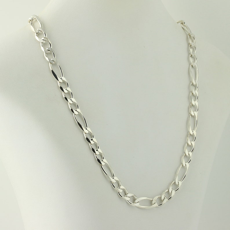 Figaro Chain Necklace 19 34 Sterling Silver Lobster Claw Clasp