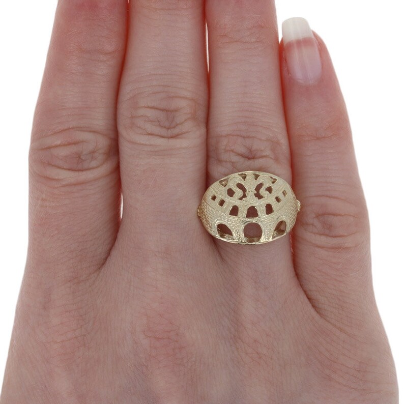 Yellow Gold Roman Colosseum Statement Ring 14k Flavian Amphitheatre Italy