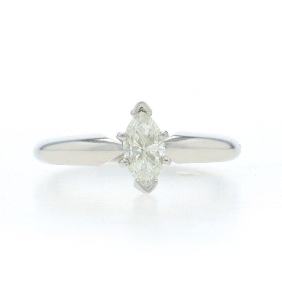 Platinum Diamond Solitaire Engagement Ring - 900 Marquise .67ct