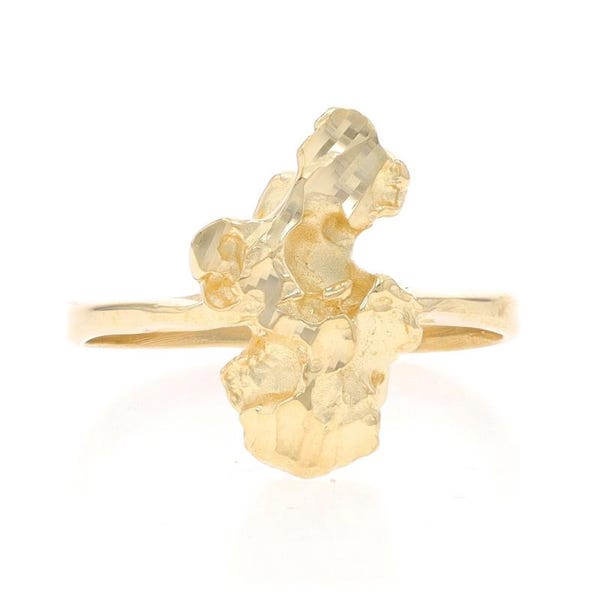 Anillo llamativo de oro amarillo - Pepita de 14k