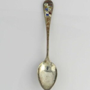 Panama Collectors Spoon -Sterling Silver Travel Souvenir Enameled Design Fine
