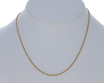 Yellow Gold Twisted Foxtail Chain Necklace 15 3/4" - 14k