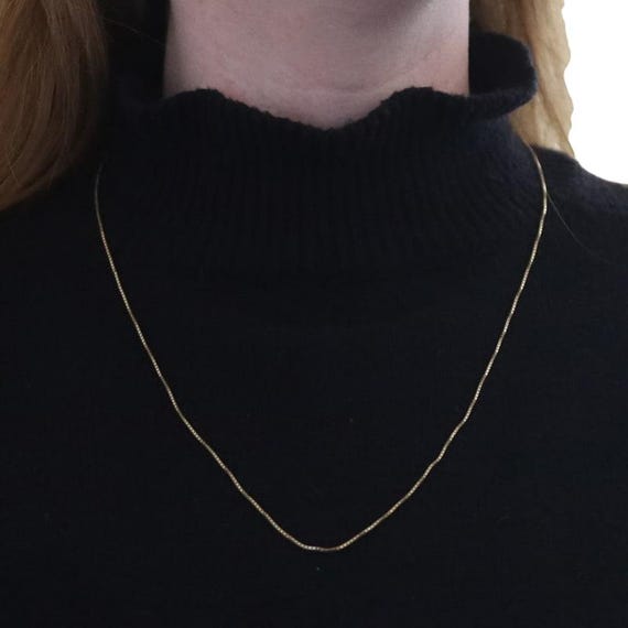 Yellow Gold Box Chain Necklace 25 1/2" - 14k View 2