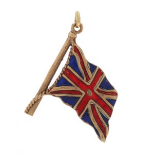 Yellow Gold Union Jack Flag Charm 9k United Kingdom