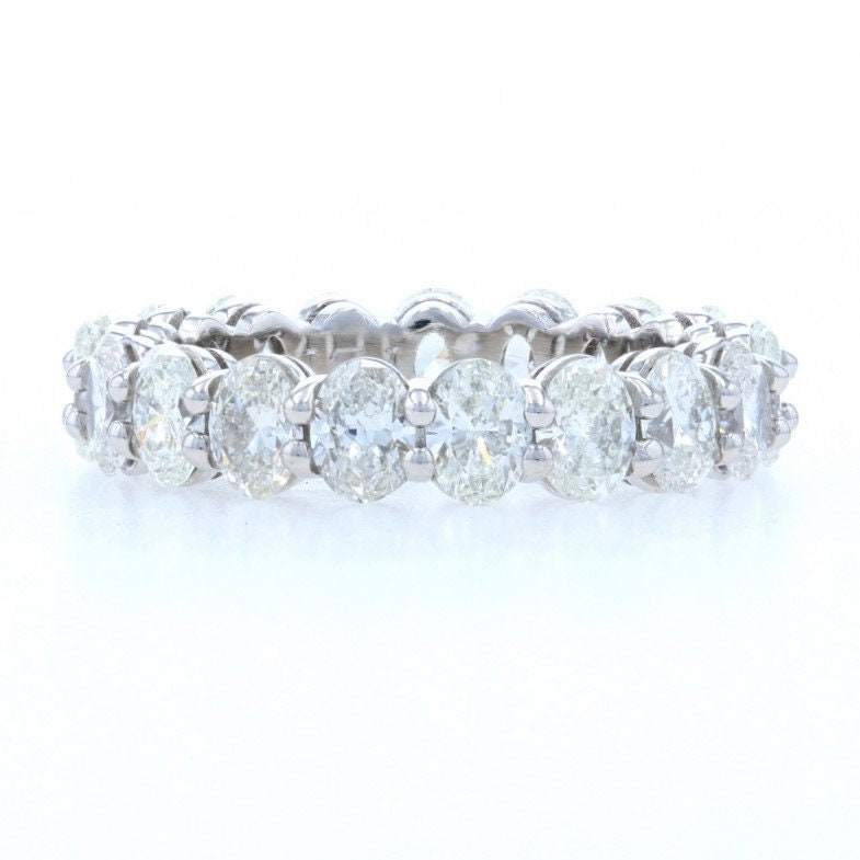 Platinum Diamond Eternity Wedding Band Oval Cut 3.65ctw | Etsy
