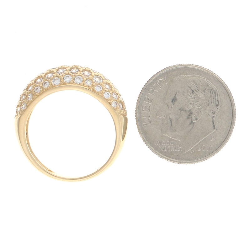 14k Round Cut 1.00ctw CZ Ring Yellow Gold Diamonique Cubic Zirconia Band