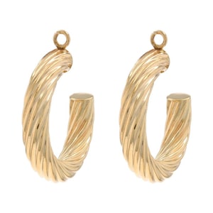 Yellow Gold Half Hoop Earring Enhancers - 14k