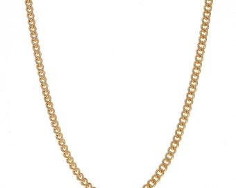 Yellow Gold Diamond Cut Curb Chain Necklace 18" 10k