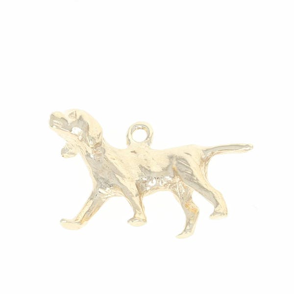 Dog Charm - 14k Yellow Gold Canine Textured Coat