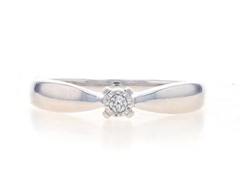 White Gold Diamond Solitaire Engagement Ring - 14k Round Brilliant Cut Promise