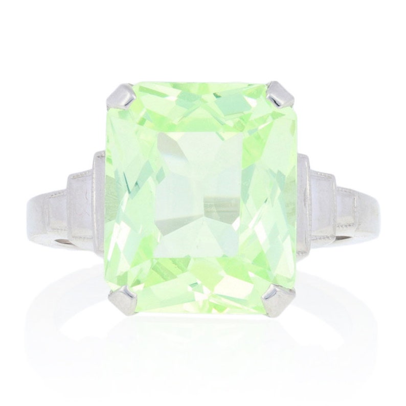 7.00ct Rectangle Cut Synthetic Spinel Vintage Ring 14k Gold Cocktail Solitaire