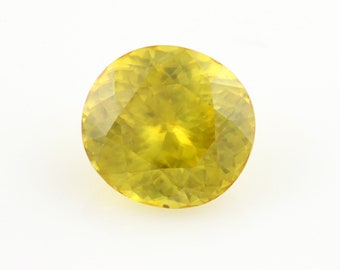 3.48ct Loose Sphene Gemstone - Oval/Round Yellow /Orange 9.75mm x 9.12mm